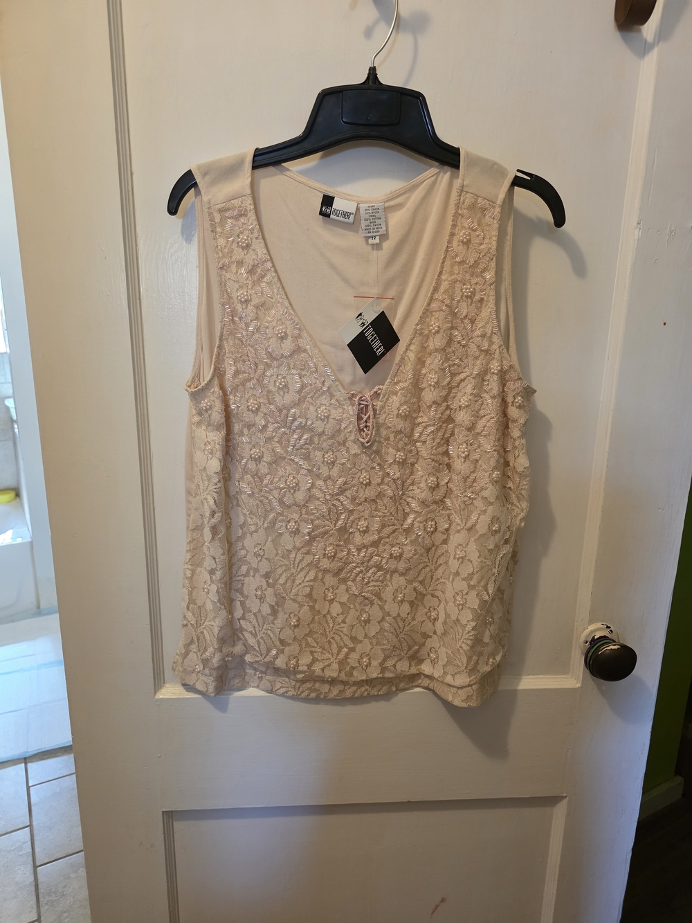 Together Cream Floral Lace V-Neck Sleeveless Camisole